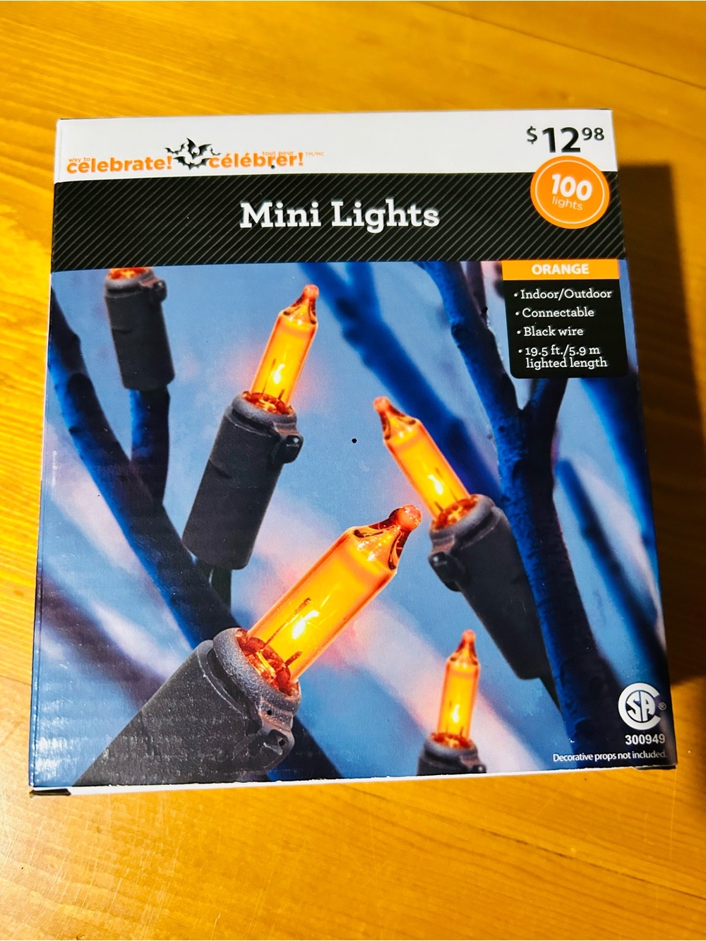 Orange Mini Lights - 100 Count